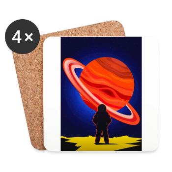 Planète - Dessous de verre (lot de 4) - blanc - Devant