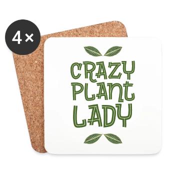 Crazy Plant Lady - Untersetzer (4er-Set) - Weiß - Vorne