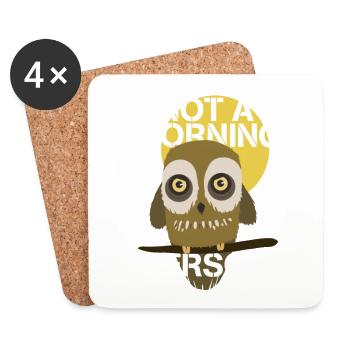 Pas une personne du matin - Dessous de verre (lot de 4) - blanc - Devant