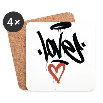 Love Graffiti - Coasters (set of 4) - white - Front
