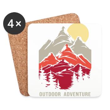 Randonnée Trekking Aventure Randonnée en plein air Trail Montagnes - Dessous de verre (lot de 4) - blanc - Devant