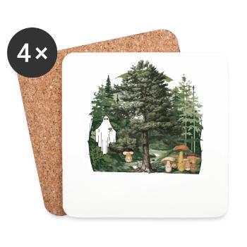 Waldbewohner Geist Pilze Gespenst Naturliebhaber - Untersetzer (4er-Set) - Weiß - Vorne
