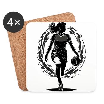 Joueur de handball streetwear Un style iconique - Dessous de verre (lot de 4) - blanc - Devant