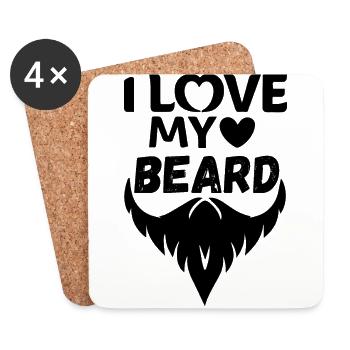 I love my beard - Coasters (set of 4) - white - Front