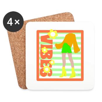 Bonnes ondes positives - Dessous de verre (lot de 4) - blanc - Devant