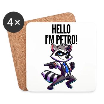 Hello, I’m Petro – Lustige Party StatementKleidung - Untersetzer (4er-Set) - Weiß - Vorne