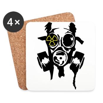 bad gasmask radioactiv2 - Coasters (set of 4) - white - Front