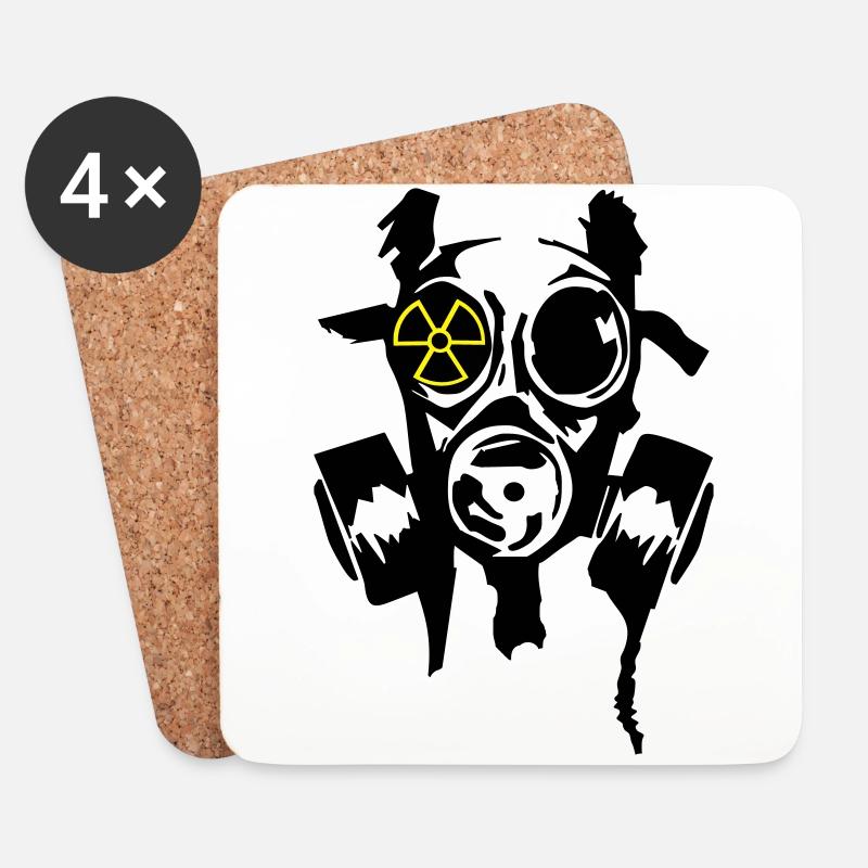 bad_gasmask_radioactiv2 - Untersetzer (4er-Set) - Weiß