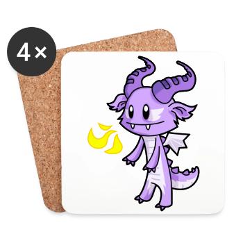 Four Breathing Dragon - Coasters (set of 4) - white - Front