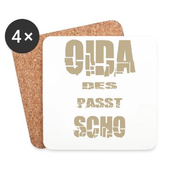 Oida des passt scho - Untersetzer (4er-Set) - Weiß - Vorne