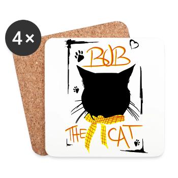 BOB DER STREUNER I BOB THE CAT - Dessous de verre (lot de 4) - blanc - Devant