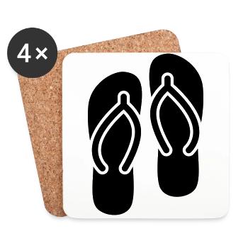 Flip-flops icon - Coasters (set of 4) - white - Front