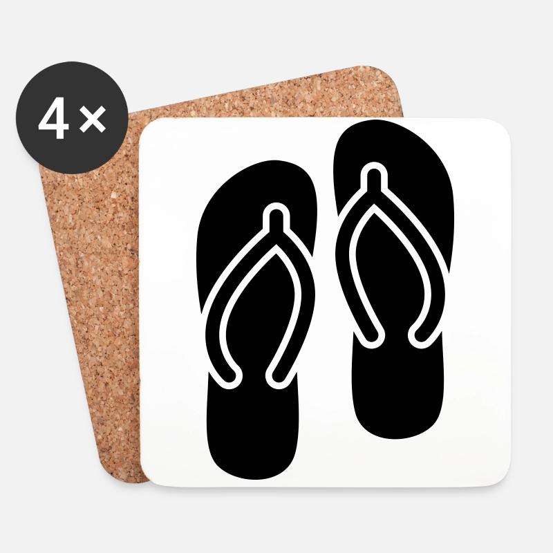 Badelatschen icon - Untersetzer (4er-Set) - Weiß
