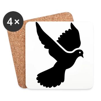 Dove symbol - Coasters (set of 4) - white - Front
