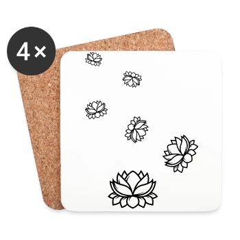 Water Rose Icon Icon - Coasters (set of 4) - white - Front