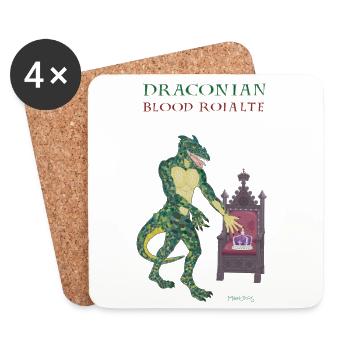 Lézard monstrueux royal - Dessous de verre (lot de 4) - blanc - Devant