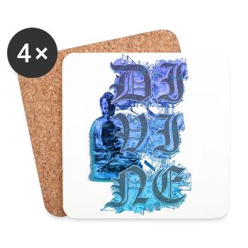 Divine Buddha Sacred Geometry Abstract - Coasters (set of 4) - white - Front