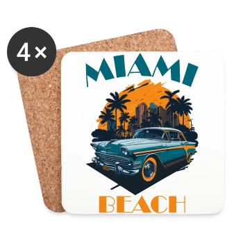 Miami Beach - Untersetzer (4er-Set) - Weiß - Vorne
