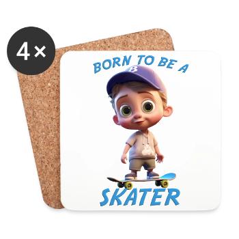 Born To Be A Skater (Boy) - Coasters (set of 4) - white - Front