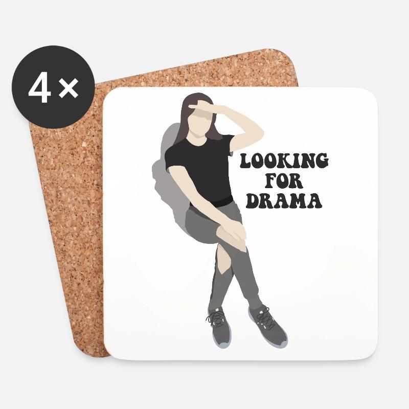 Auf der Suche nach Drama - Untersetzer (4er-Set) - Weiß