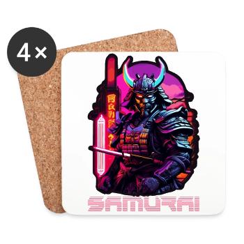 samouraï - Dessous de verre (lot de 4) - blanc - Devant