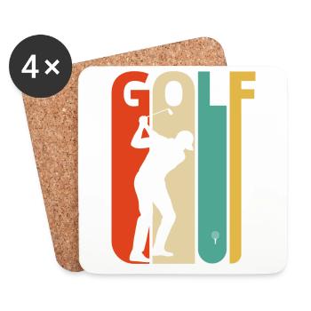 Vintage Retro Golf Gifts for Golfer. Golf Player - Coasters (set of 4) - white - Front