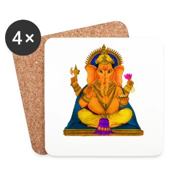 Ganesha - Coasters (set of 4) - white - Front