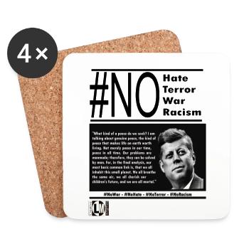 NoHate Zitat JFK Englisch - Untersetzer (4er-Set) - Weiß - Vorne