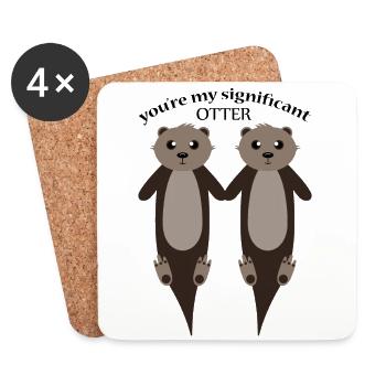 Du bist mein bedeutender Otter - Untersetzer (4er-Set) - Weiß - Vorne