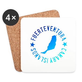 Fuerteventura island with lettering - Coasters (set of 4) - white - Front