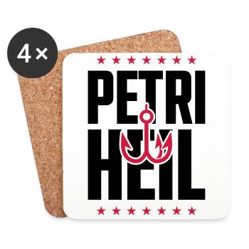 petri heil fischen angeln - Untersetzer (4er-Set) - Weiß - Vorne