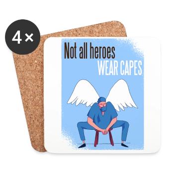 Not all heroes wear capes doctor nurse - Coasters (set of 4) - white - Front
