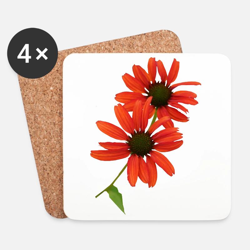 Echinacea ist seit alters her eine Heilpflanze - Untersetzer (4er-Set) - Weiß