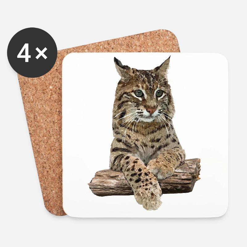 Luchs - Untersetzer (4er-Set) - Weiß