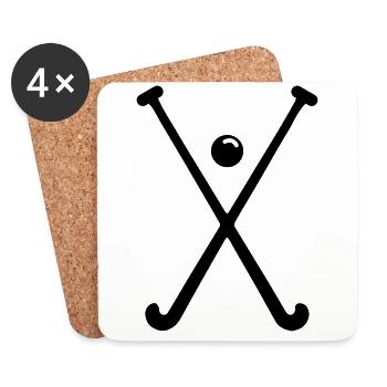 Icône de l’icône Hockey sur gazon - Dessous de verre (lot de 4) - blanc - Devant