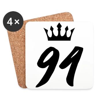 94 Number crown - Coasters (set of 4) - white - Front