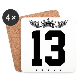 13 Couronne numérique - Dessous de verre (lot de 4) - blanc - Devant