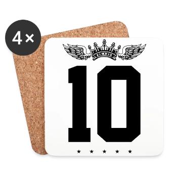 Couronne de 10 chiffres - Dessous de verre (lot de 4) - blanc - Devant