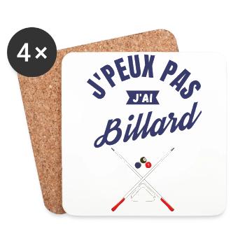 J'Peux Pas J'Ai Billard - Dessous de verre (lot de 4) - blanc - Devant