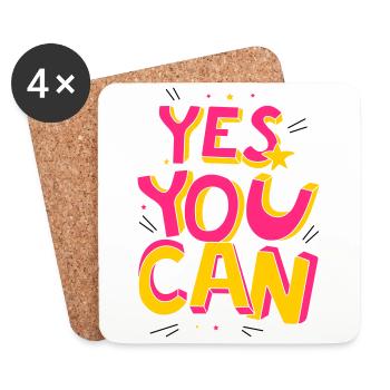 Yes you can - Untersetzer (4er-Set) - Weiß - Vorne