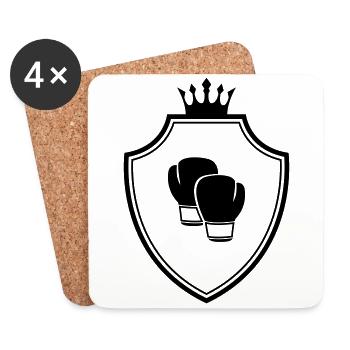 Boxhandschuhe Wappen - Untersetzer (4er-Set) - Weiß - Vorne