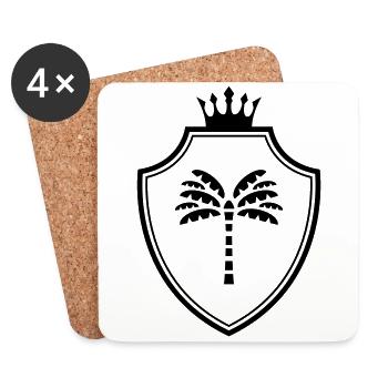 Armoiries de la palme - Dessous de verre (lot de 4) - blanc - Devant