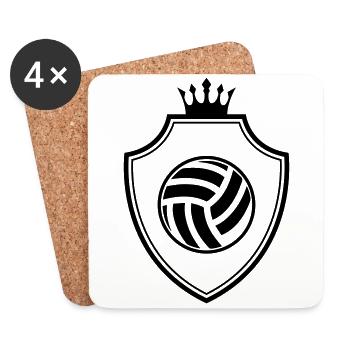 Volleyball Wappen - Untersetzer (4er-Set) - Weiß - Vorne