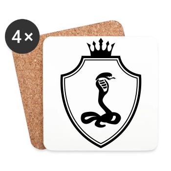 Armoiries du serpent cobra - Dessous de verre (lot de 4) - blanc - Devant