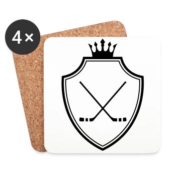 Bâtons de hockey sur glace - Dessous de verre (lot de 4) - blanc - Devant