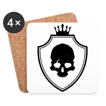 Armoiries du squelette Crâne - Dessous de verre (lot de 4) - blanc - Devant