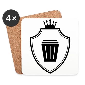 Garbage can coat of arms - Coasters (set of 4) - white - Front