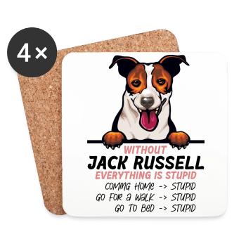 Ohne Jack Russell ist alles doof - Untersetzer (4er-Set) - Weiß - Vorne