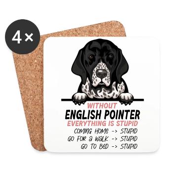 Ohne Englischer Vorstehhund ist alles doof - Untersetzer (4er-Set) - Weiß - Vorne