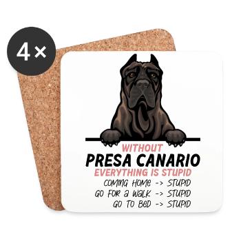 Ohne Presa Canario ist alles doof - Untersetzer (4er-Set) - Weiß - Vorne